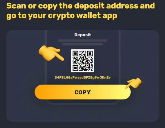 deposit cripto Rocket Play