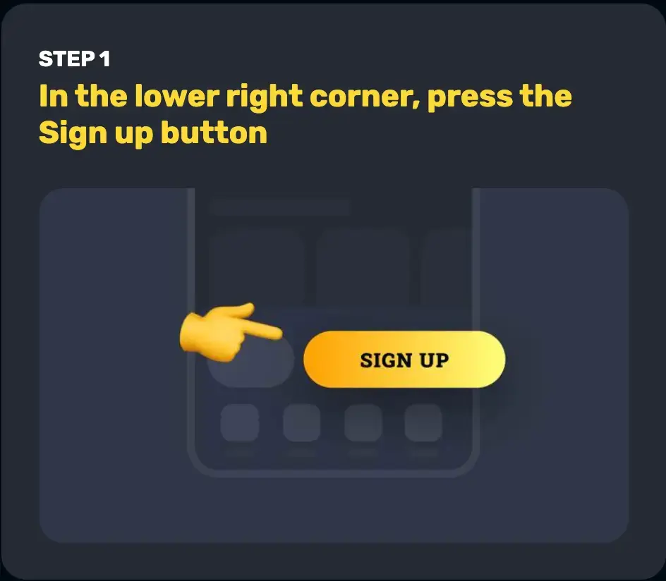Step 1: Click Sign Up in the lower-right corner of the homepage.